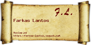 Farkas Lantos névjegykártya